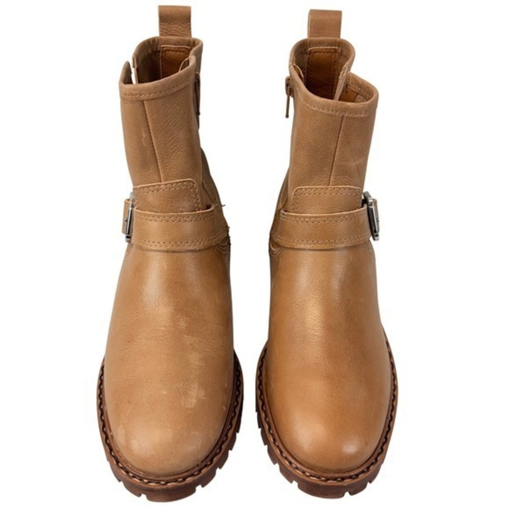 Lucky Brand Kenadie Womens 7.5M‎ Ankle Boots Leather Yurt Brown Stacked Heel - Picture 2 of 8